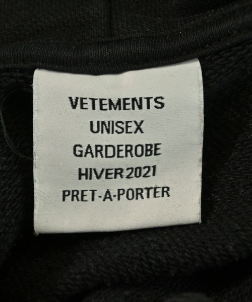 VETEMENTS（ヴェトモン）パーカー 黒 サイズ:M メンズ/2200671605018