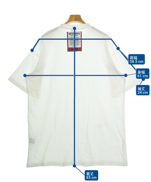 VETEMENTS（ヴェトモン）Tシャツ・カットソー 白 サイズ:M メンズ/2200733018046