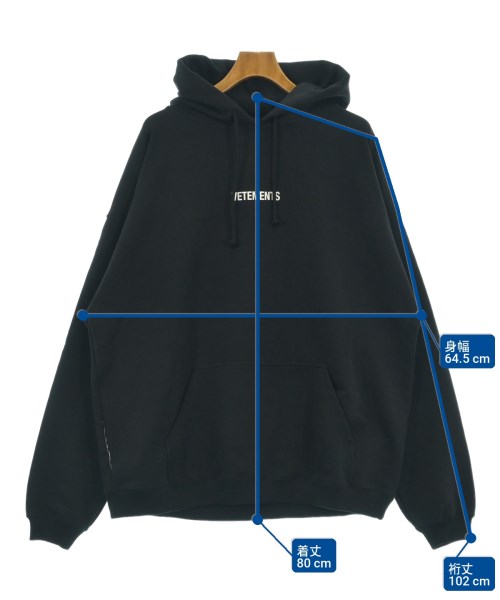 VETEMENTS（ヴェトモン）パーカー 黒 サイズ:M メンズ/2200724201020