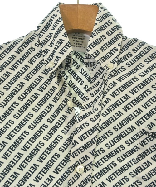 VETEMENTS（ヴェトモン）カジュアルシャツ 白 サイズ:XS メンズ/2200685162040