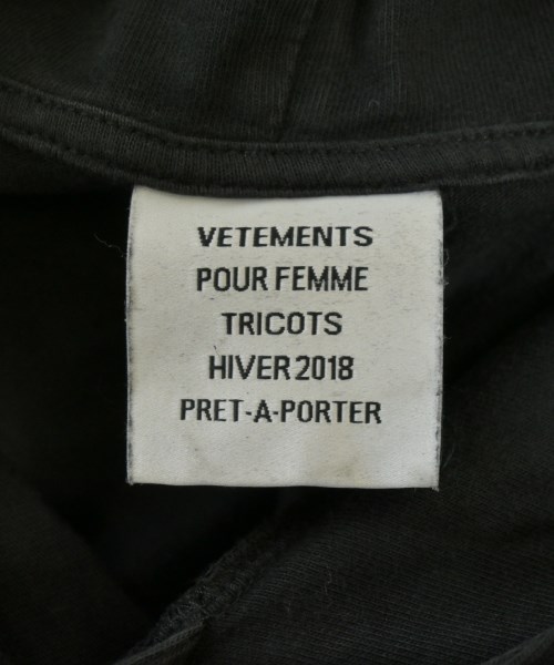 VETEMENTS（ヴェトモン）パーカー 黒 サイズ:L レディース/2200688560027