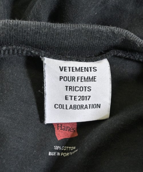 VETEMENTS（ヴェトモン）Tシャツ・カットソー 黒 サイズ:M レディース/2200689438028