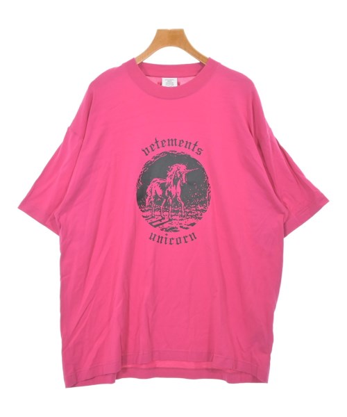 VETEMENTS(ヴェトモン)Tシャツ・カットソー ピンク サイズ:L/2200691081878