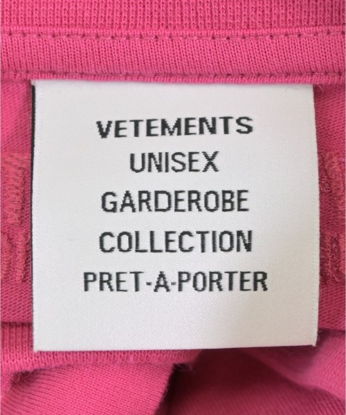 VETEMENTS（ヴェトモン）Tシャツ・カットソー ピンク サイズ:L メンズ/2200691081878
