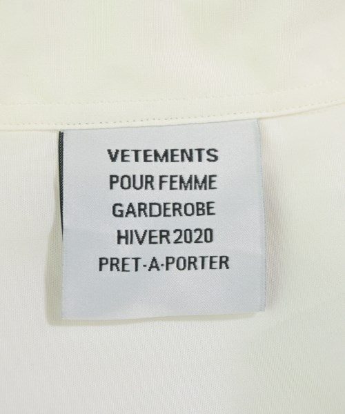VETEMENTS（ヴェトモン）カジュアルシャツ 白 サイズ:S メンズ/2200691464213