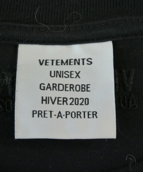 VETEMENTS（ヴェトモン）Tシャツ・カットソー 黒 サイズ:L メンズ/2200691728834