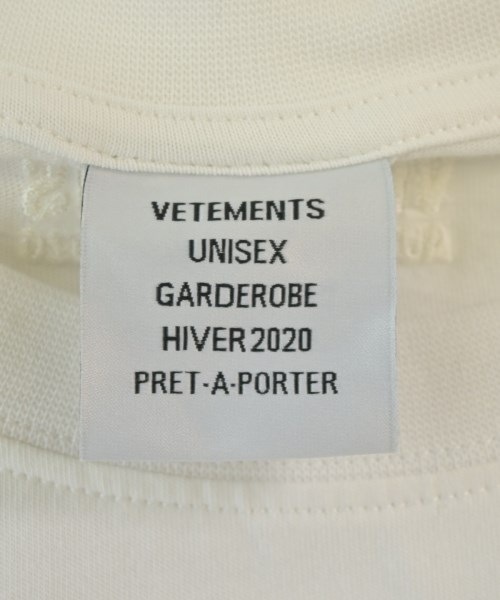 VETEMENTS（ヴェトモン）Tシャツ・カットソー 白 サイズ:U メンズ/2200691728858