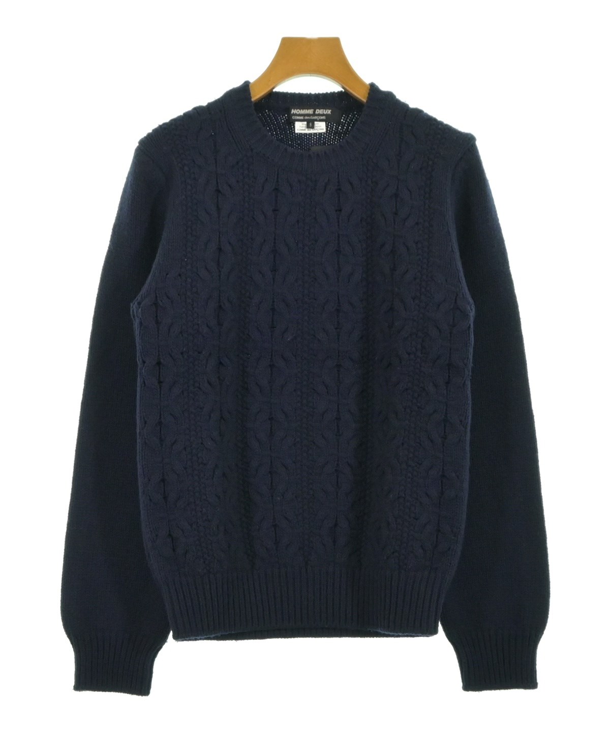コムデギャルソンHOMME DEUX ネイビー ニットセーター M 2025AW コムデギャルソンオムドゥ COMME des GARCONS HOMME DEUX Vネック 長袖