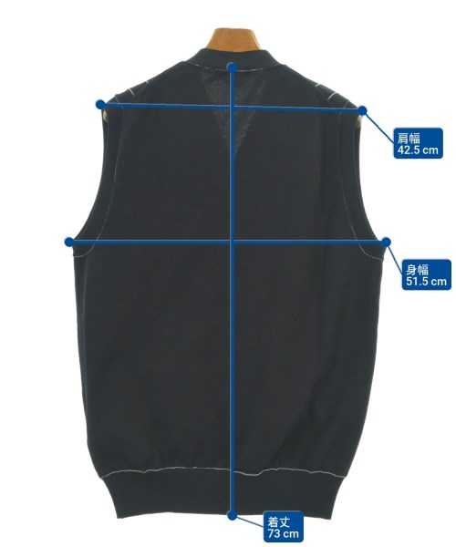 COMME des GARCONS HOMME DEUX（コムデギャルソンオムドゥ）ベスト 紺 サイズ:L メンズ/2200640966010