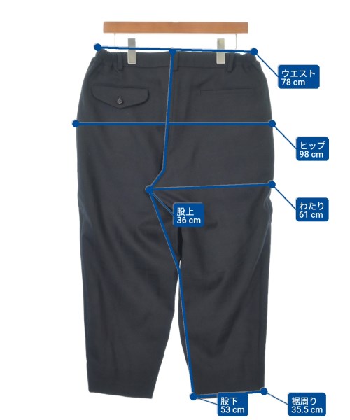 COMME des GARCONS HOMME DEUX（コムデギャルソンオムドゥ）クロップドパンツ 黒 サイズ:M メンズ/2200615878065
