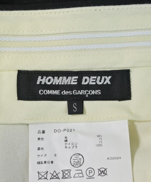 COMME des GARCONS HOMME DEUX（コムデギャルソンオムドゥ）スラックス 黒 サイズ:S メンズ/2200600331049