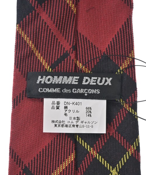 COMME des GARCONS HOMME DEUX（コムデギャルソンオムドゥ）ネクタイ 赤 サイズ:- メンズ/2200717128037