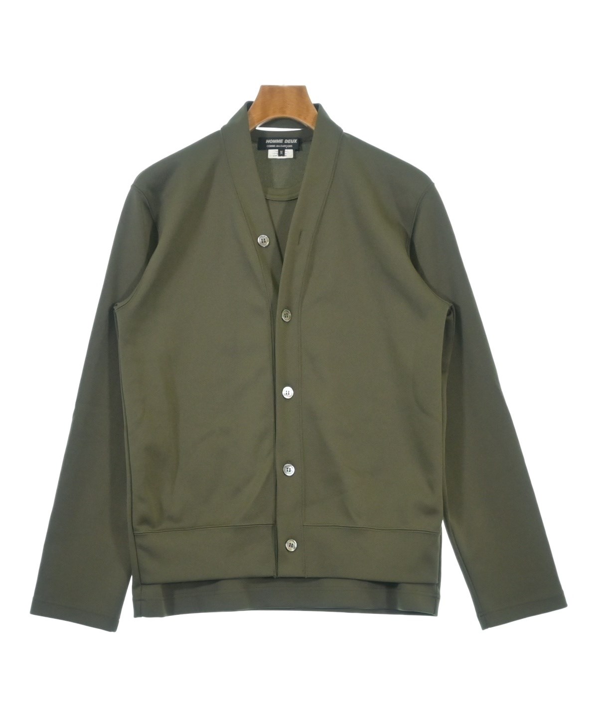 コムデギャルソンオムドゥポリ縮絨 長袖シャツカーキカラー COMME des GARCONS HOMME DEUX（コムデギャルソンオムドゥ）Tシャツ