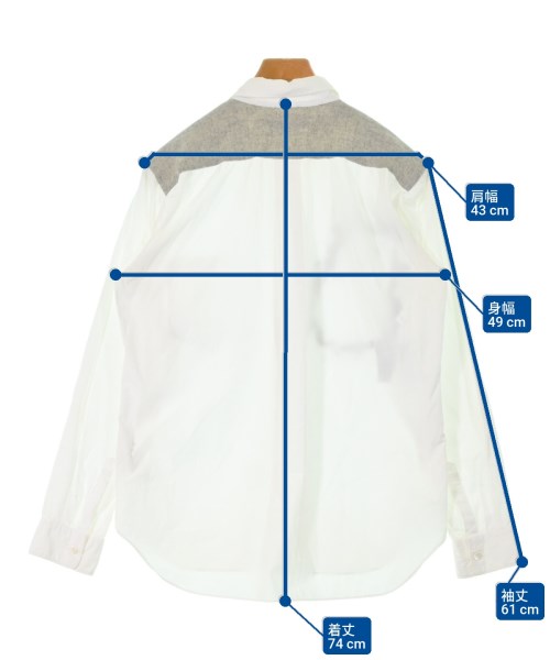 COMME des GARCONS HOMME DEUX（コムデギャルソンオムドゥ）カジュアルシャツ 白 サイズ:M メンズ/2200667970212