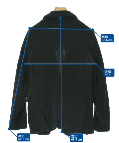 COMME des GARCONS HOMME DEUX（コムデギャルソンオムドゥ）テーラードジャケット 黒 サイズ:XS メンズ/2200669418200