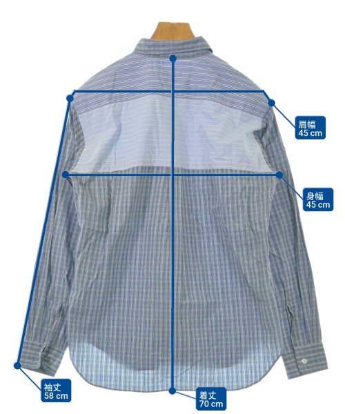 COMME des GARCONS HOMME DEUX（コムデギャルソンオムドゥ）カジュアルシャツ 青 サイズ:XS メンズ/2200729708081