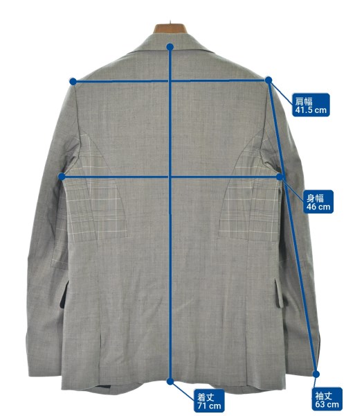 COMME des GARCONS HOMME DEUX（コムデギャルソンオムドゥ）テーラードジャケット グレー サイズ:XS メンズ/2200726554018