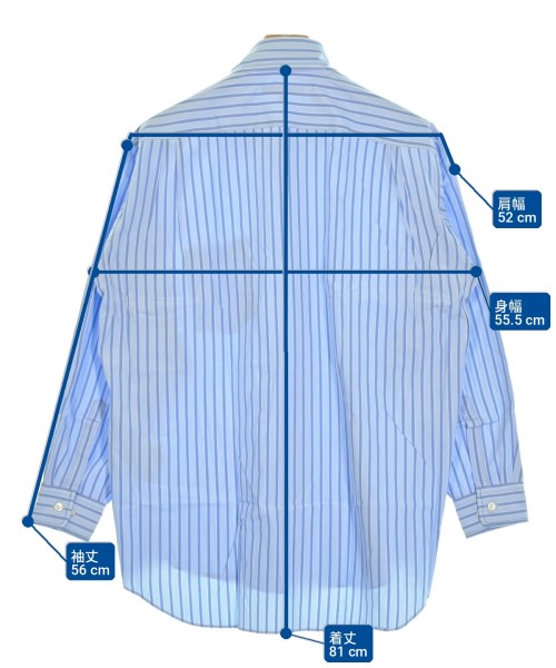 COMME des GARCONS HOMME DEUX（コムデギャルソンオムドゥ）カジュアルシャツ 青 サイズ:M メンズ/2200722589090