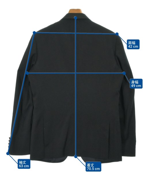 COMME des GARCONS HOMME DEUX（コムデギャルソンオムドゥ）ジャケット 黒 サイズ:S メンズ/2200687523078