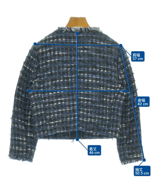 BOUTIQUE MOSCHINO（ブティックモスキーノ）ノーカラージャケット 紺 サイズ:40(M位) レディース/2200725631017