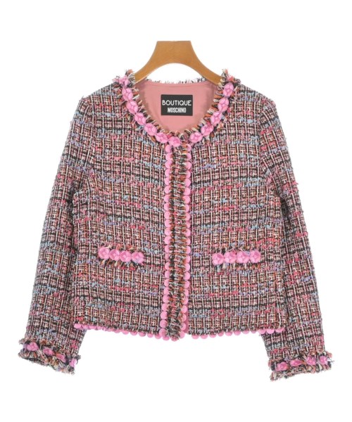 BOUTIQUE MOSCHINO(ブティックモスキーノ)ノーカラージャケット ピンク サイズ:38(S位)/2200682886598