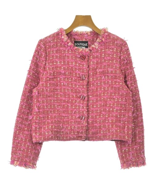 BOUTIQUE MOSCHINO(ブティックモスキーノ)ノーカラージャケット ピンク サイズ:44(L位)/2200687318094