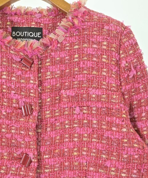 BOUTIQUE MOSCHINO（ブティックモスキーノ）ノーカラージャケット ピンク サイズ:44(L位) レディース/2200687318094