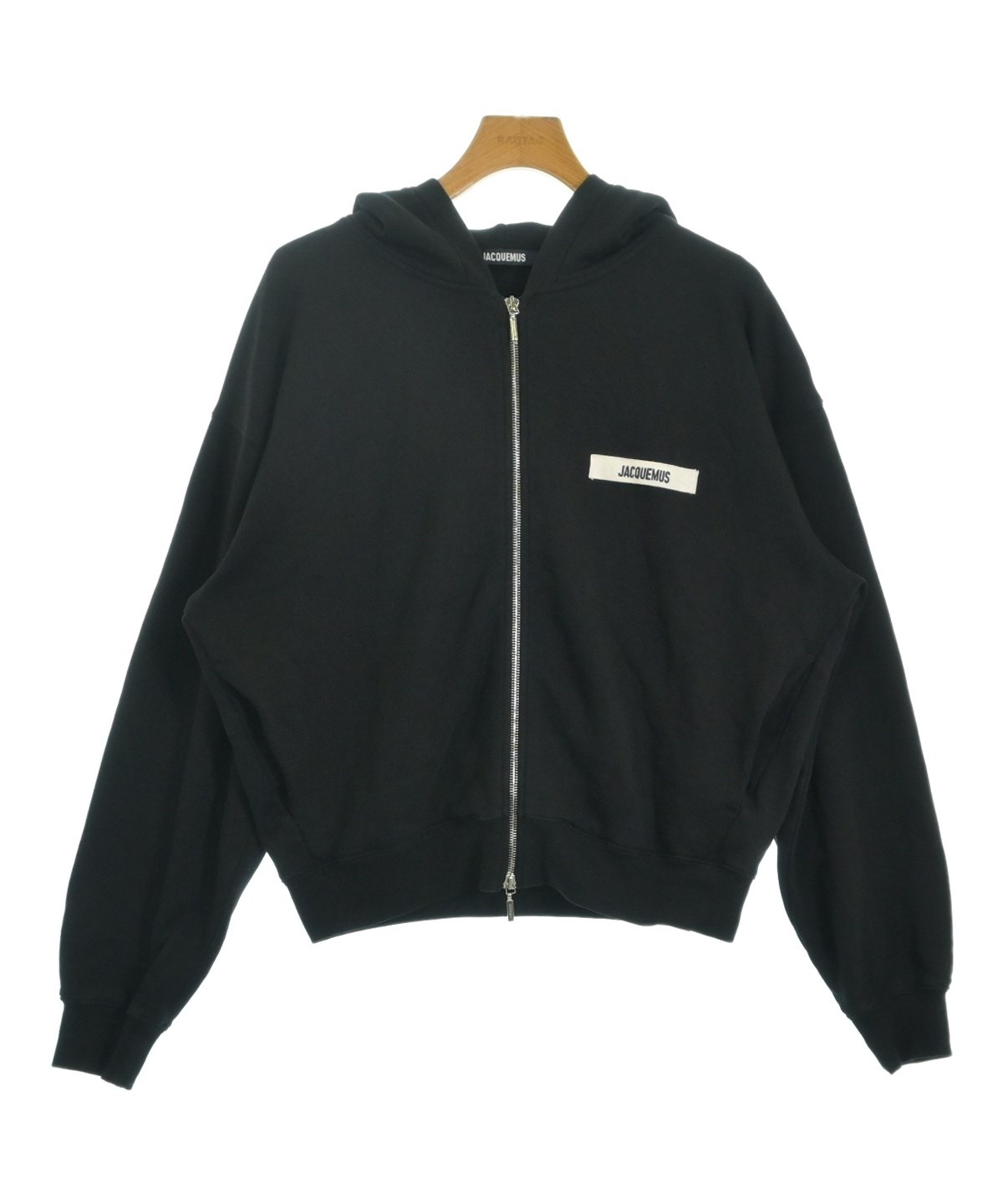【JACQUEMUS】ロゴコットンジャージーパーカー JACQUEMUS（ジャックムス）パーカー 黒 サイズ:L メンズ