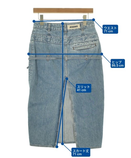 JACQUEMUS（ジャックムス）ひざ丈スカート 紺 サイズ:26(M位) レディース/2200654937013