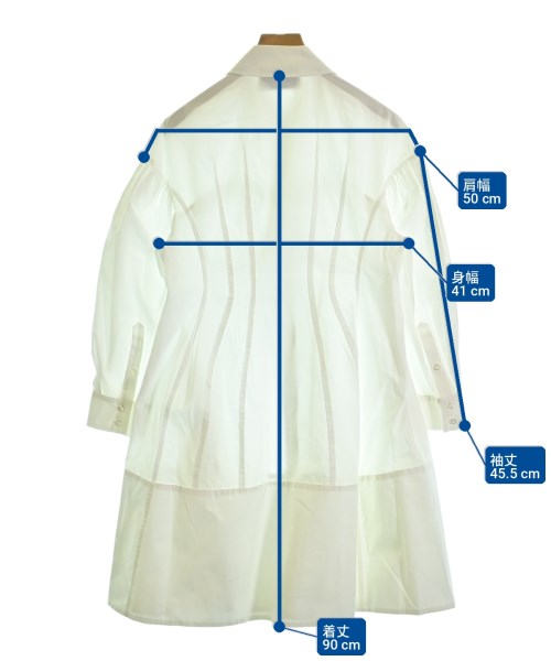 Simone Rocha（シモーネロシャ）シャツワンピース 白 サイズ:6(XS位) レディース/2200689785184