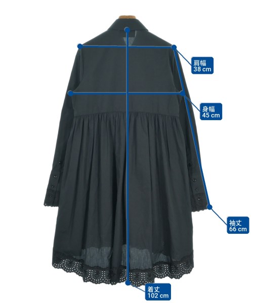 Simone Rocha（シモーネロシャ）シャツワンピース 黒 サイズ:6(XS位) レディース/2200713854077
