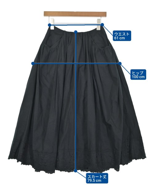 Simone Rocha（シモーネロシャ）ロング・マキシ丈スカート 黒 サイズ:4(XL位) レディース/2200680625106