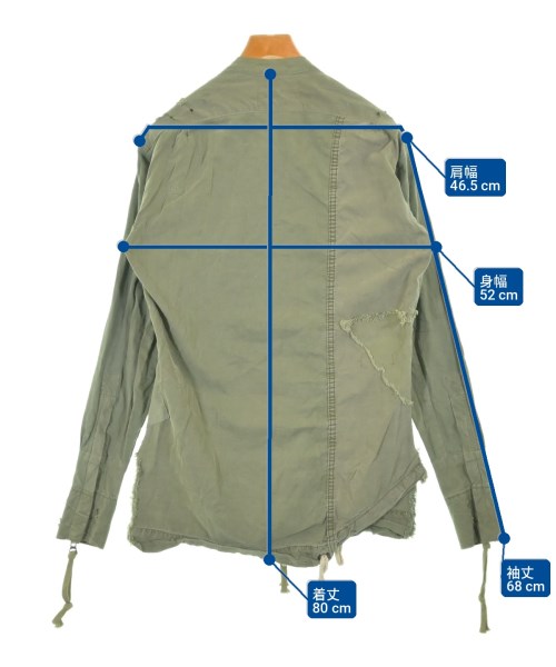 GREG LAUREN（グレッグローレン）ミリタリーブルゾン カーキ サイズ:1(S位) メンズ/2200705435048