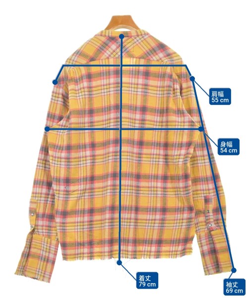 GREG LAUREN（グレッグローレン）カジュアルシャツ 黄 サイズ:3(L位) メンズ/2200730584063