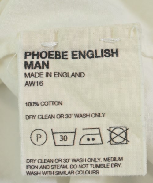 PHOEBE ENGLISH（フィービーイングリッシュ）カジュアルシャツ 白 サイズ:S メンズ/2200638387049