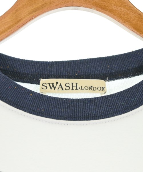 SWASH LONDON スウォッシュ プリント切り替え スウェットトレーナーS SWASH LONDON（スウォッシュ ロンドン）スウェット 白 サイズ:S