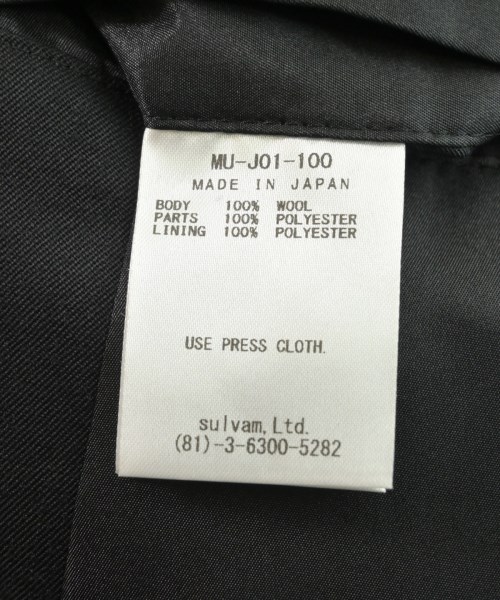 sulvam（サルバム）ジャケット 黒 サイズ:M メンズ/2200669703047