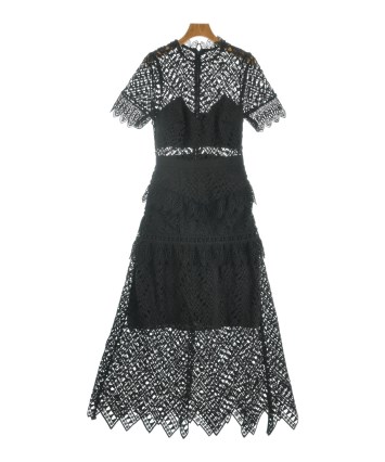 【新品】セルフポートレートブラック ワンピース Sサイズ self-portrait（セルフポートレイト）ワンピース 黒 サイズ:-(M