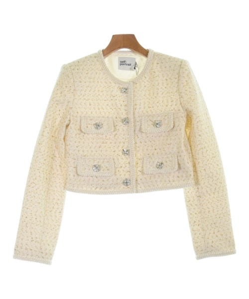 self-portrait（セルフポートレイト）ノーカラージャケット 白 サイズ:US2(S位) レディース/2200617605195
