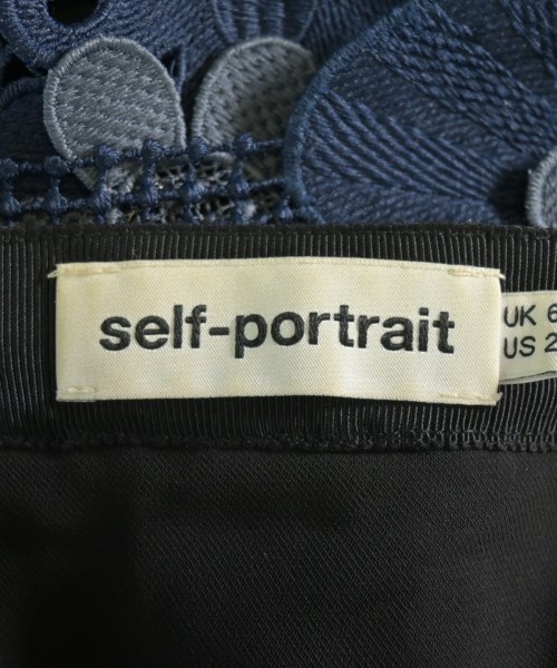 self-portrait（セルフポートレイト）ひざ丈スカート 紺 サイズ:6(XS位) レディース/2200663717248