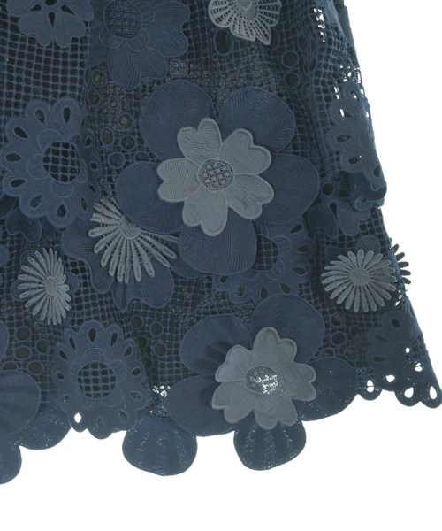 self-portrait（セルフポートレイト）ひざ丈スカート 紺 サイズ:6(XS位) レディース/2200663717248