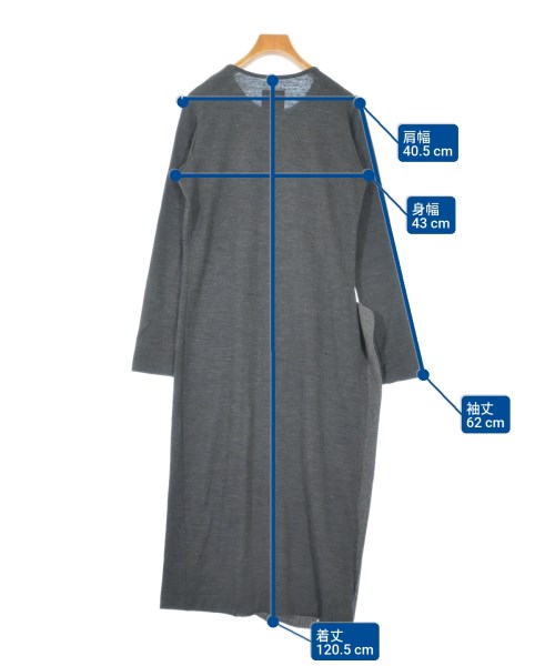 RAGNE KIKAS for Yohji Yamamoto（ラグネキカスフォーヨウジヤマモト）ワンピース グレー サイズ:2(S位) レディース/2200625137060