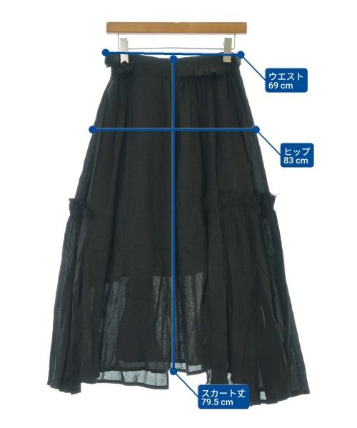 B Yohji Yamamoto（ビーヨウジヤマモト）ロング・マキシ丈スカート 黒 サイズ:1(XS位) レディース/2200635188045