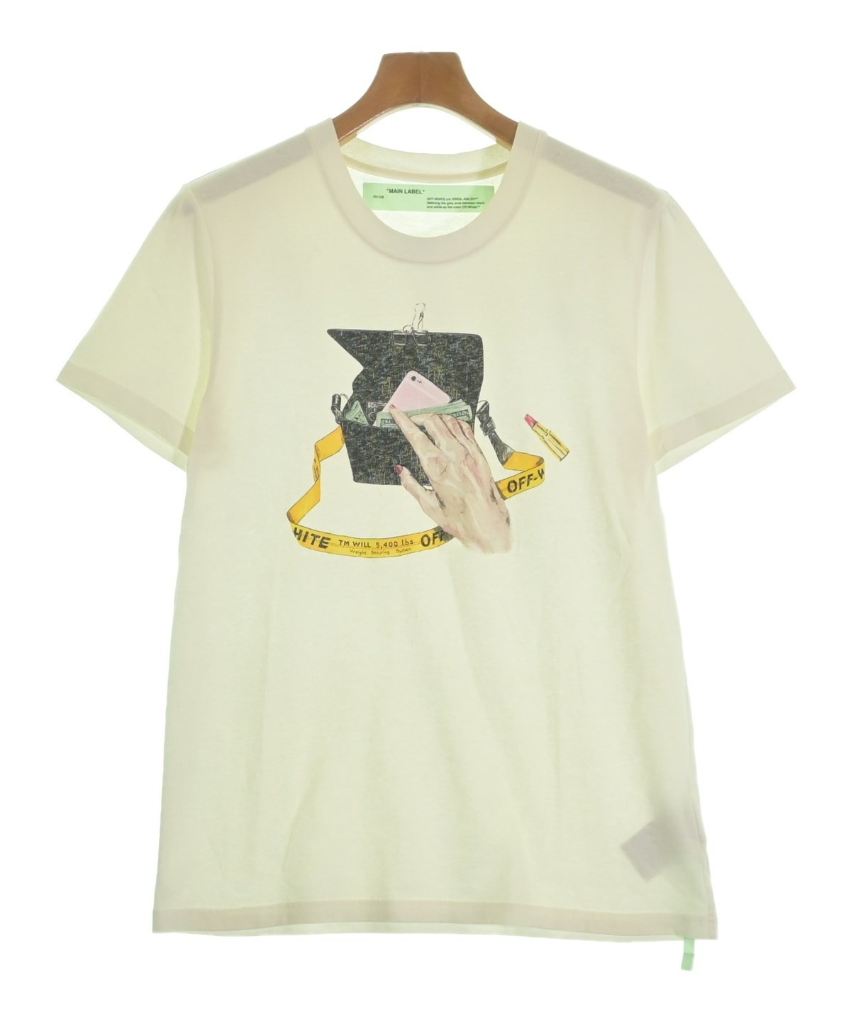 Off-White プリントカットソー　Tシャツ　オフホワイト　タグ付き OFF-WHITE（オフホワイト）Tシャツ・カットソー 白 サイズ:S