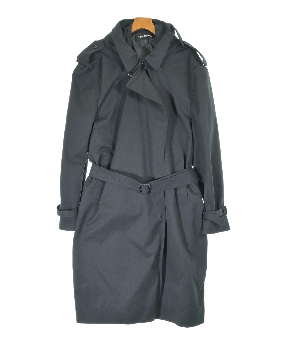 【美品】Y/project トレンチコート Y/Project（ワイプロジェクト）トレンチコート 黒 サイズ:S メンズ
