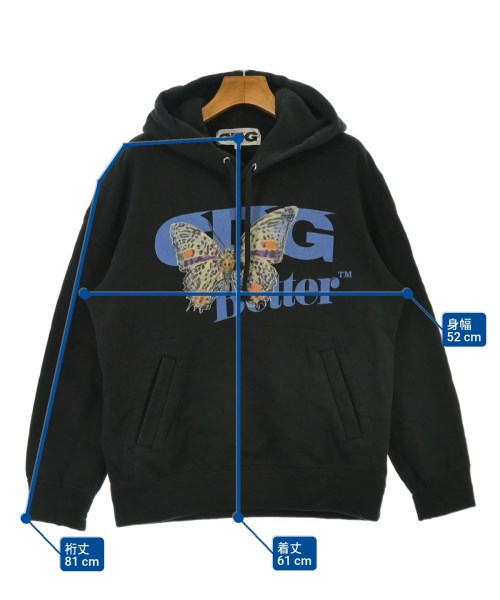 CDG（シーディージー）パーカー 黒 サイズ:M レディース/2200621428032