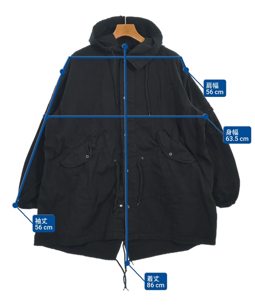 CDG（シーディージー）モッズコート 黒 サイズ:XL メンズ/2200626133085