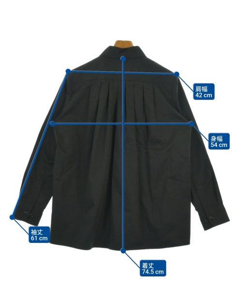 FUMITO GANRYU（フミト　ガンリュウ）カジュアルシャツ 黒 サイズ:1(S位) メンズ/2200620216074