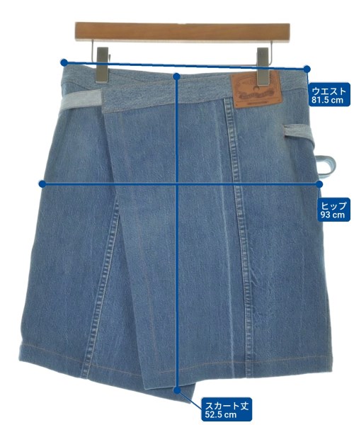 MARINE SERRE（マリーンセル）ひざ丈スカート 青 サイズ:48(XXL位) レディース/2200626707019