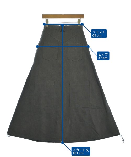 rokh（ロク）ロング・マキシ丈スカート グレー サイズ:38(S位) レディース/2200672056475